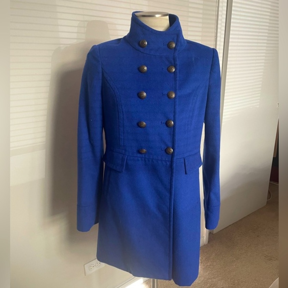 Cobalt blue wool coat